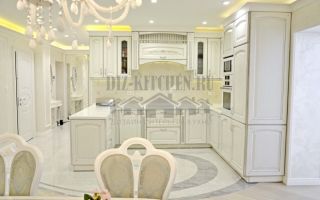 Классическая кухня Аванти из беленого дуба