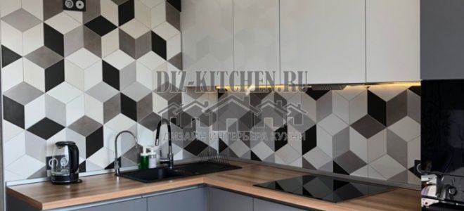 Современная кухня разных фактур и оттенков на площади 10 кв. м