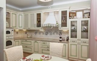 Белая классическая кухня с контрастной фрезеровкой в стиле прованс