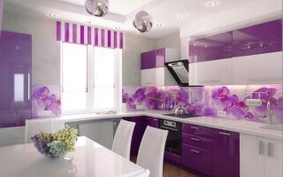 Фиолетовая кухня: правила сочетания цветов, фото