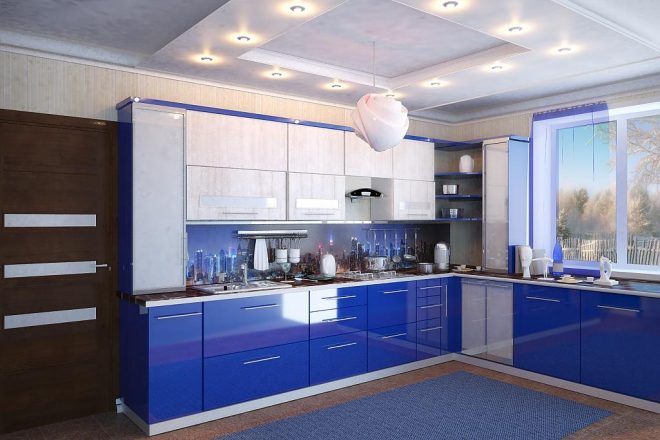 Кухня синего цвета Кухня синего цвета